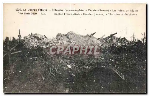 Cartes postales Militaria Estree Offensive Franco anglaise Les ruines de l eglise