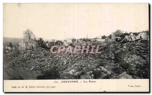 Cartes postales Militaria Chavonne Les ruines