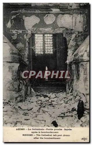 Cartes postales Militaria Reims La cathedrale Porte gauche