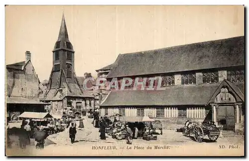 Cartes postales Honfleur La place du marche