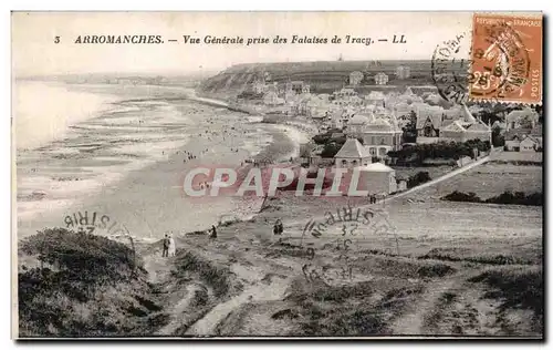 Ansichtskarte AK Arromanches Vue generale prise des falaises de Tracy