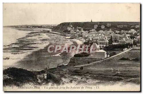 Ansichtskarte AK Arromanches Vue generale prise des falaises de Tracy