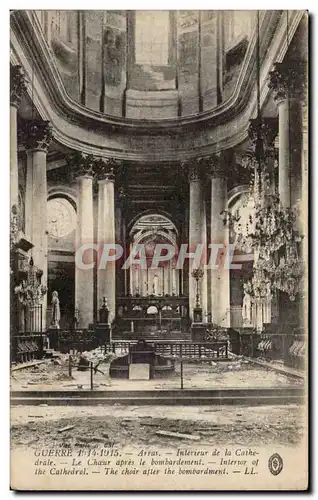 Cartes postales Militaria Arras Interieur de la cathedrale Le choeur apres le bombardement
