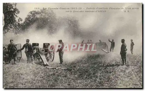 Ansichtskarte AK Militaria La grande guerre 1914 1915 Batterie d artillerie francaise de 75 en action sur le fron