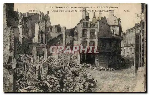 Cartes postales Militaria Verdun Aspect d un coin de la ville apres le bombardement