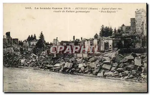 Cartes postales Militaria Revigny Aspect d une rue essais de Kulture germanique