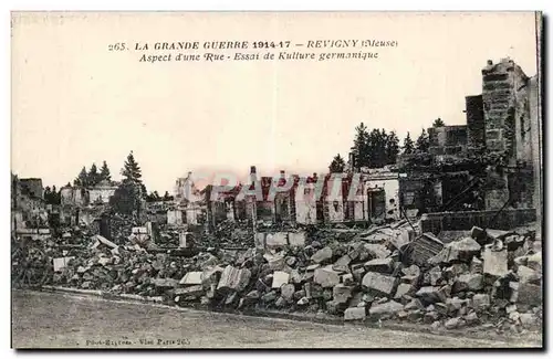 Cartes postales Militaria Revigny Aspect d une rue essais de Kulture germanique