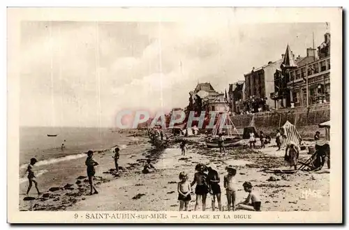 Saint Aubin sur Mer - La Plage et la Digue - Ansichtskarte AK