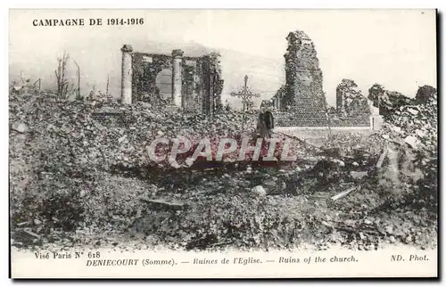 Cartes postales Deniecourt Ruines de l eglise