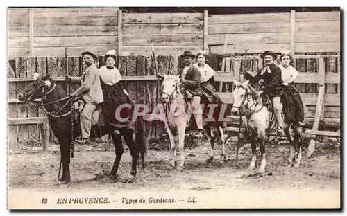 Cartes postales En Provence Types de Gardian Folklore Costume Horse Cheval