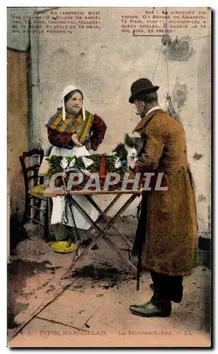Cartes postales Types marseillais La poissonniere