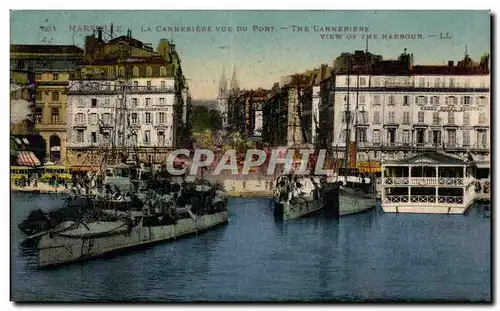 Cartes postales Marseille La Cannebiere vue du port Bateau