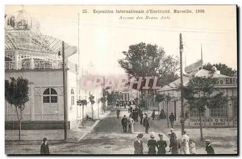 Cartes postales Marseille Exposition internationale d electricite 1908 Avenue des Beaux Arts