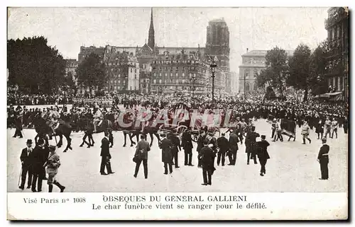 Ansichtskarte AK Militaria obseques du general Gallieni Le char funebre vient se ranger pour le defile