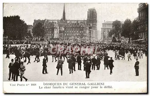 Cartes postales Militaria obseques du general Gallieni Le char funebre vient se ranger pour le defile