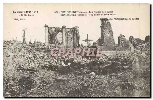 Ansichtskarte AK Deniecourt Les ruines de l eglise