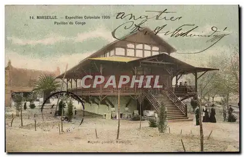 Marseille - Exposition Coloniale 1906 - Pavillon du Congo - Ansichtskarte AK