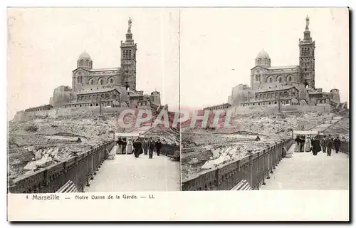 Marseille - Notre Dame de la Garde - Carte Stereoscopique - Ansichtskarte AK