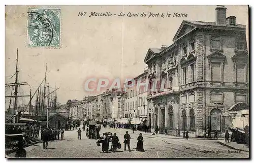 Marseille - Le Quai du Port a la Mairie - Ansichtskarte AK