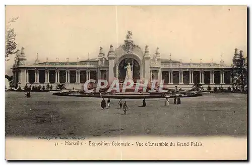 Marseille - Exposition Coloniale - Vue d ensemble du Grand Palais - Ansichtskarte AK