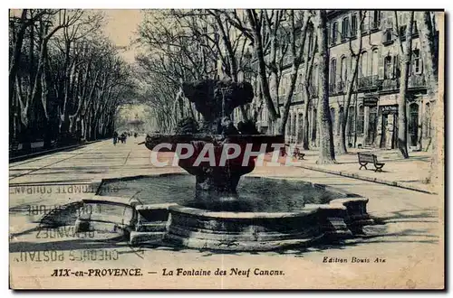 Cartes postales Aix en Provence La fontaine des neuf canons