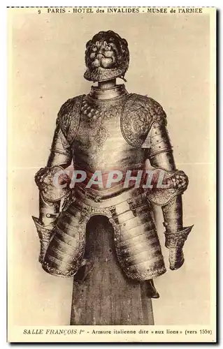 Paris - 7 - Les Invalides - Musee de l Arme - Salle Francois I - Armure Italienne - Ansichtskarte AK