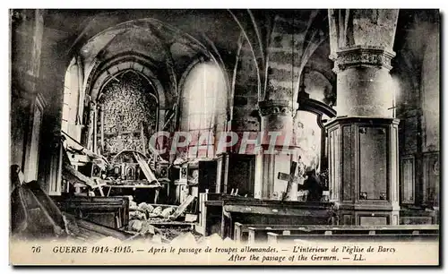 Militaria - Guerre 1914 1915 - Apres le Passage des Troupes Allemands - L Eglise de Barcy - Cartes postales