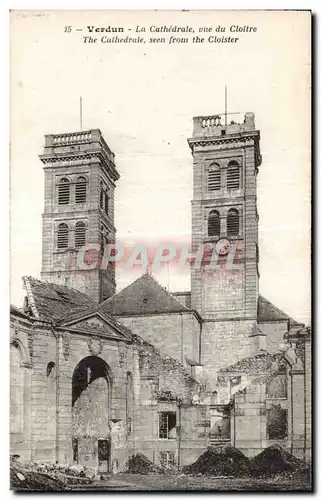 Cartes postales Verdun La cathedrale vue du cloitre