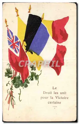 Ansichtskarte AK Militaria Drapeaux France Grande Bretagne Belgique