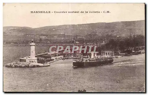 Marseille - Courrier sortant de la Joliette Bateau - Ansichtskarte AK