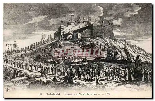 Marseille - Procession a Notre Dame de la Garde en 1777 - Ansichtskarte AK