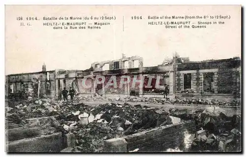 Cartes postales Militaria Heiltz le Maurupt Magasin dans la rue des Reines