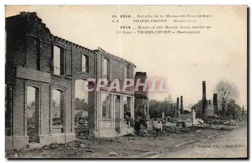 Cartes postales Militaria Bataille de la Marne Thieblemont Restaurant