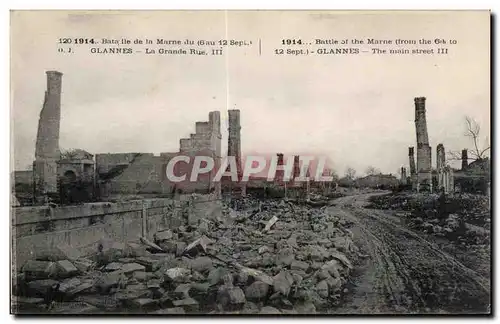 Cartes postales Militaria Glannes La grande rue