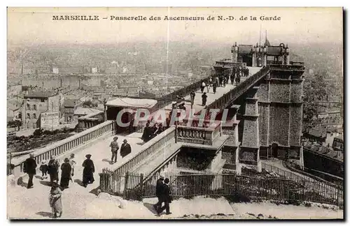 Ansichtskarte AK Marseille Passerelle des ascenseurs de ND de la Garde