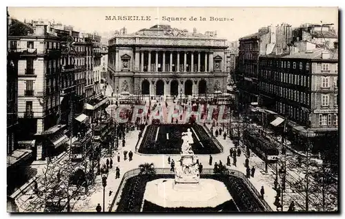 Ansichtskarte AK Marseille Square de la Bourse Tramway