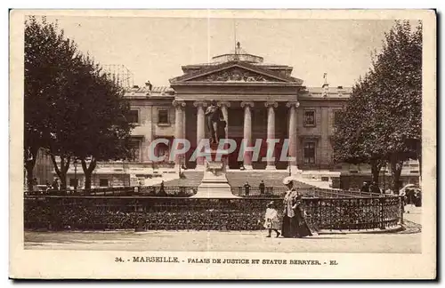 Cartes postales Marseille Palais de justice et statue Berryer