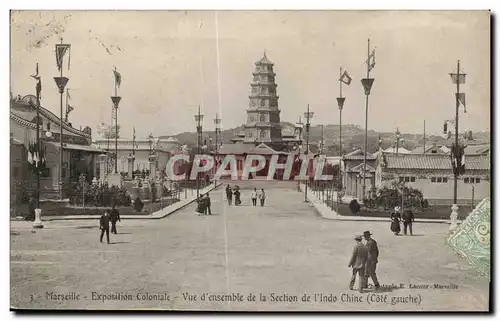 Cartes postales Marseille Exposition coloniale Vue d ensemble de la section de l indochine