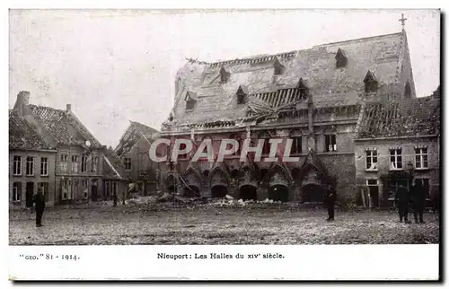 Cartes postales Militaria Nieuport les halles