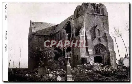 Cartes postales Militaria Nieuport l eglise