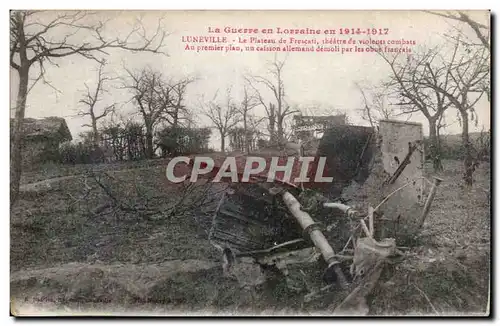 Ansichtskarte AK Militaria La guerre en Lorraine 1914 1917 Luneville Le plateau de Frescati theatre de violents c