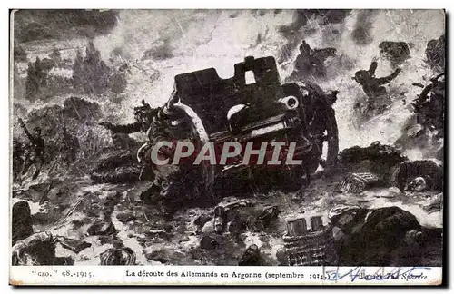 Cartes postales Militaria la deroute des allemands en Argonne (septembre 1914)