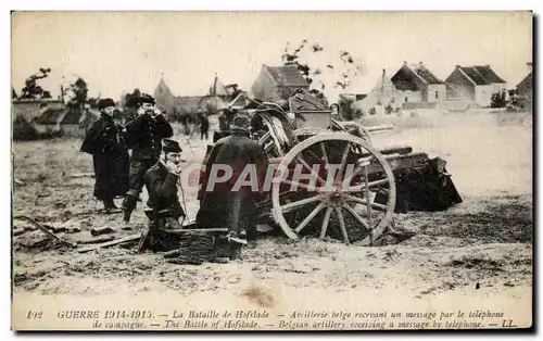 Ansichtskarte AK Militaria Bataille de Hofslade Artillerie belge recevant un message par le telephone de campagne