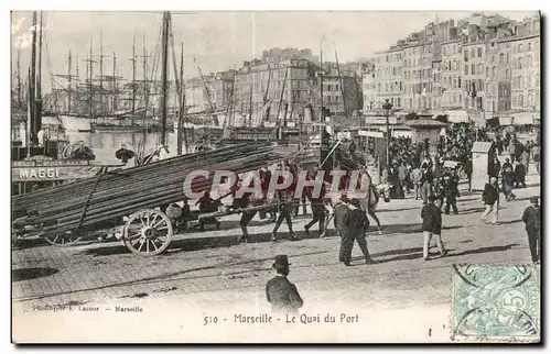 Marseille - Le Quai du Port Cheval de trait Horse - Cartes postales