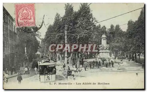 Marseille - Les Allees de Meilhan timbre de Tunisie - Cartes postales