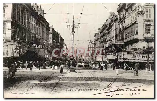 Marseille - La Cannebiere - Cafe Riche - Cartes postales