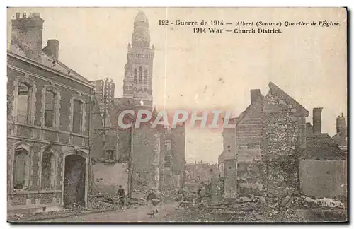 Cartes postales Militaria Albert quartier de l eglise