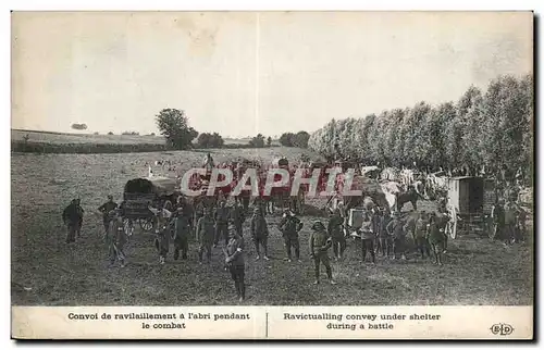 Ansichtskarte AK Militaria Convoi de ravitaillement a l abri pendant le combat