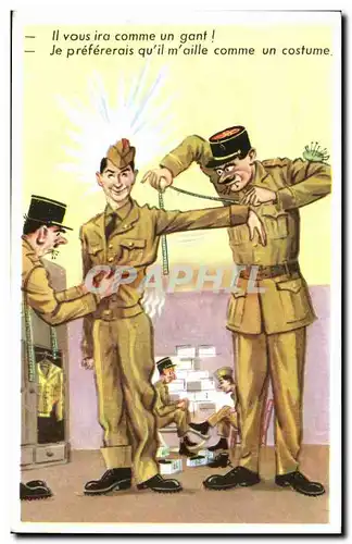 Ansichtskarte AK Militaria Humour Officier Il vous ira comme un gant Tailleur