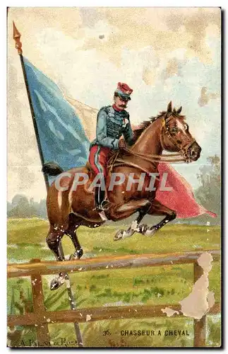 Cartes postales Militaria Chasseur a cheval Horse